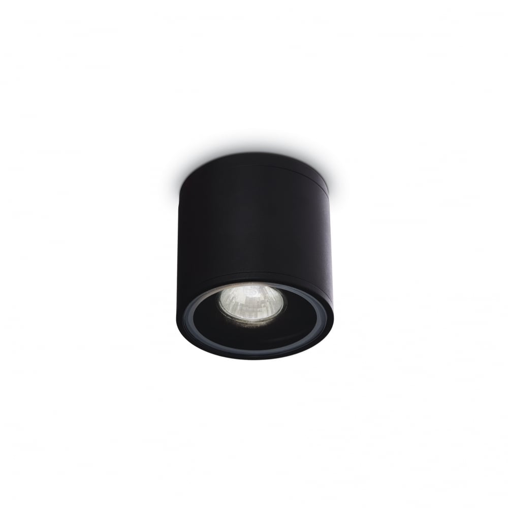 Sleek Black Outdoor Cylinder Downlight, GU10 Bulb Included