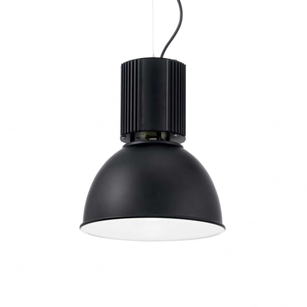 Classic Hangar Industrial Black Dome Pendant Light, 32cm