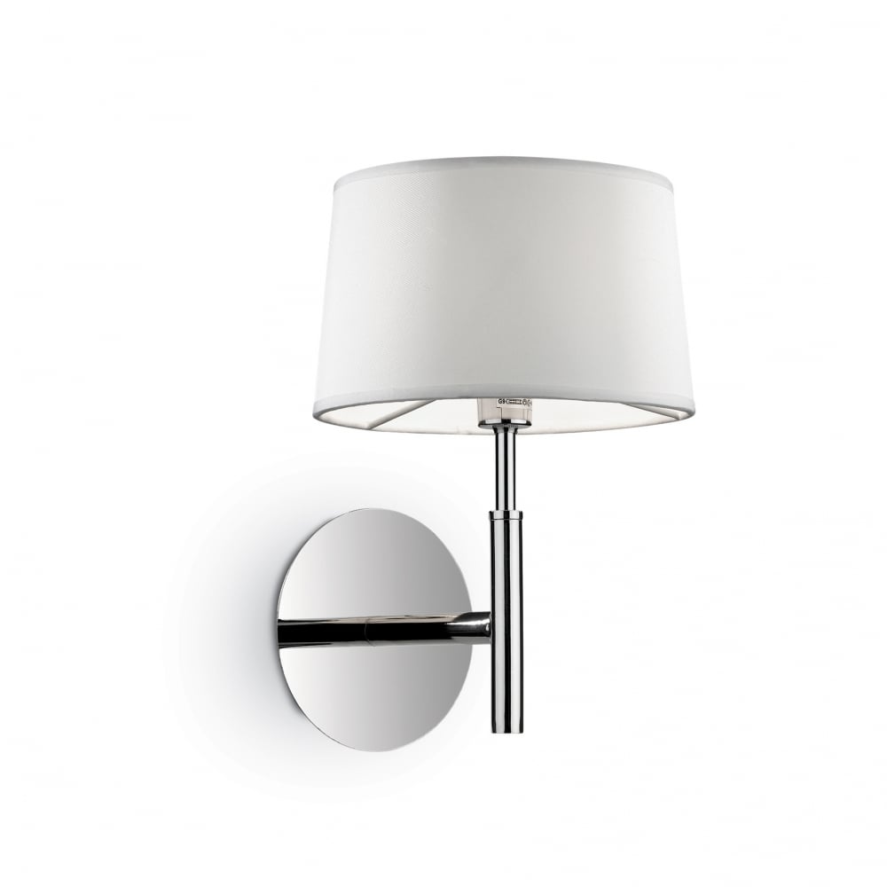 Modern Hilton Polished Chrome Wall Sconce with Fabric Shade