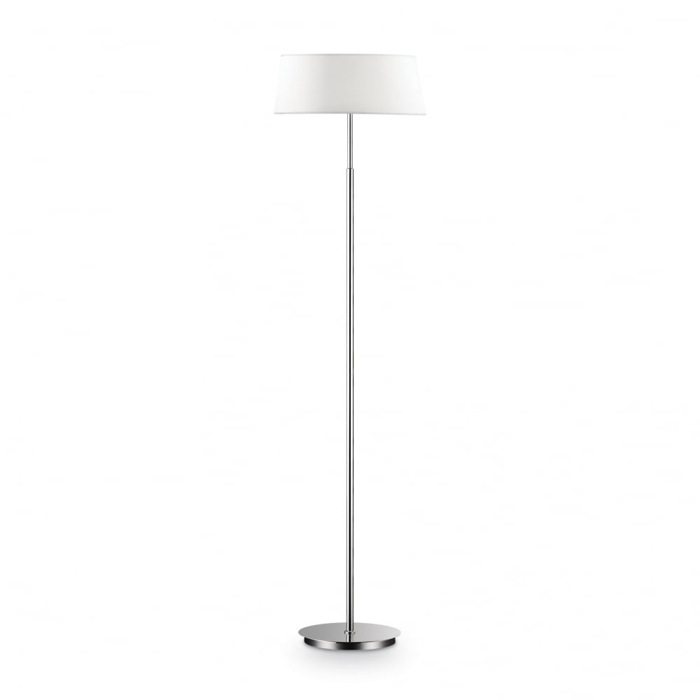 Elegant French White and Chrome Floor Lamp - Hilton Collection