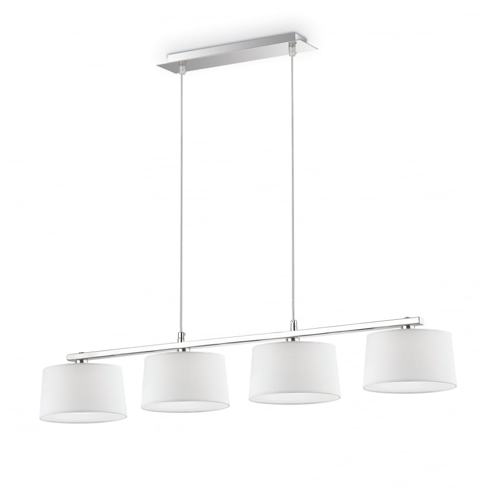 Elegant Chrome and White Modern Island Pendant Light