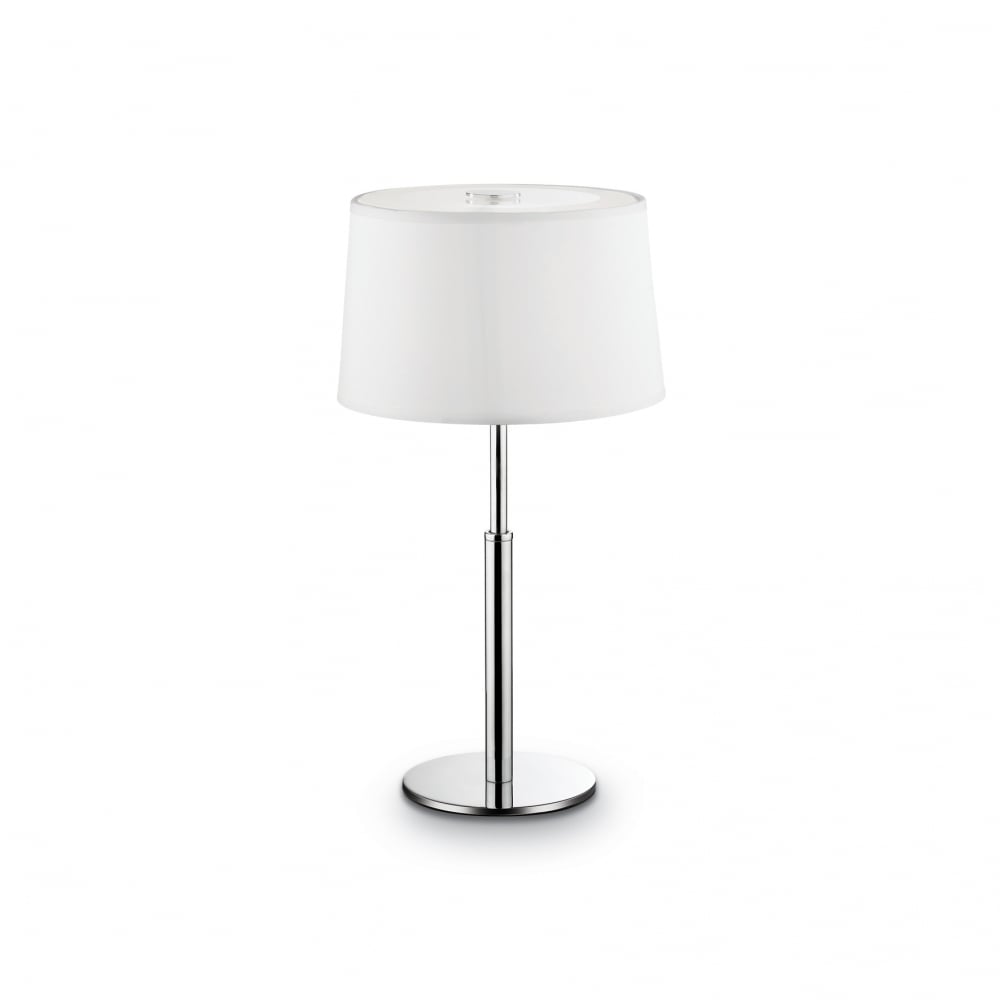 Elegant Modern White Drum Shade Table Lamp
