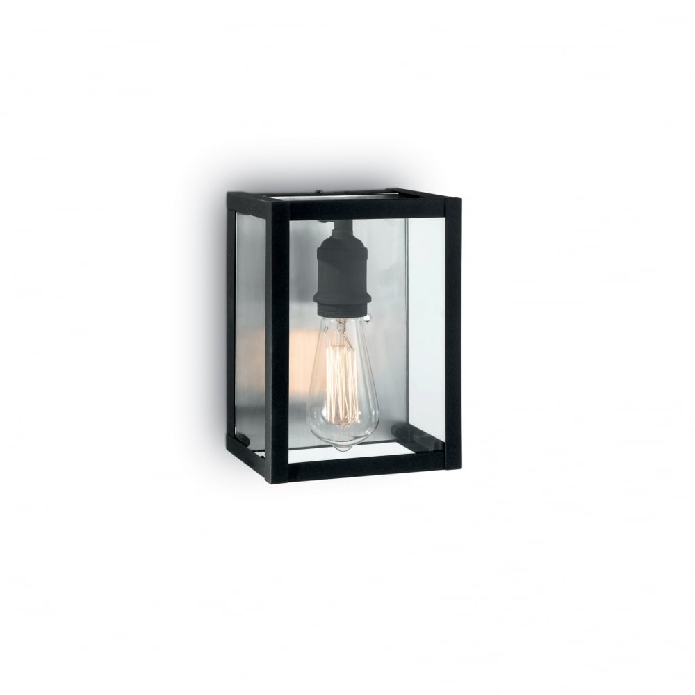 Igor Classic Black Outdoor Wall Lantern with Glass Panels