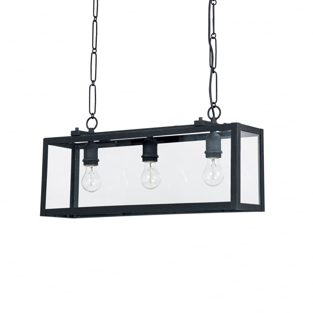 Igor Tri-Light Pendant Chandelier in Elegant Black
