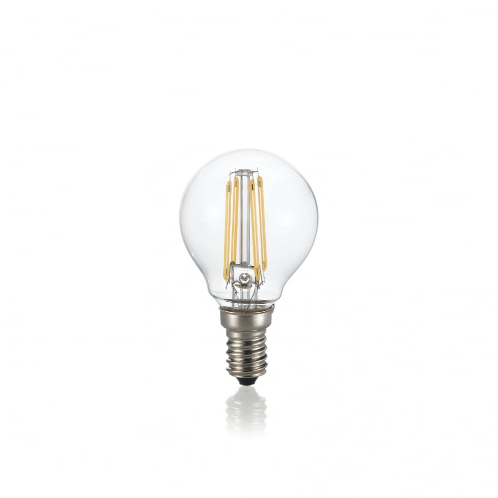 Classic E14 4W Transparent Globe Bulb - 3000K Warm White