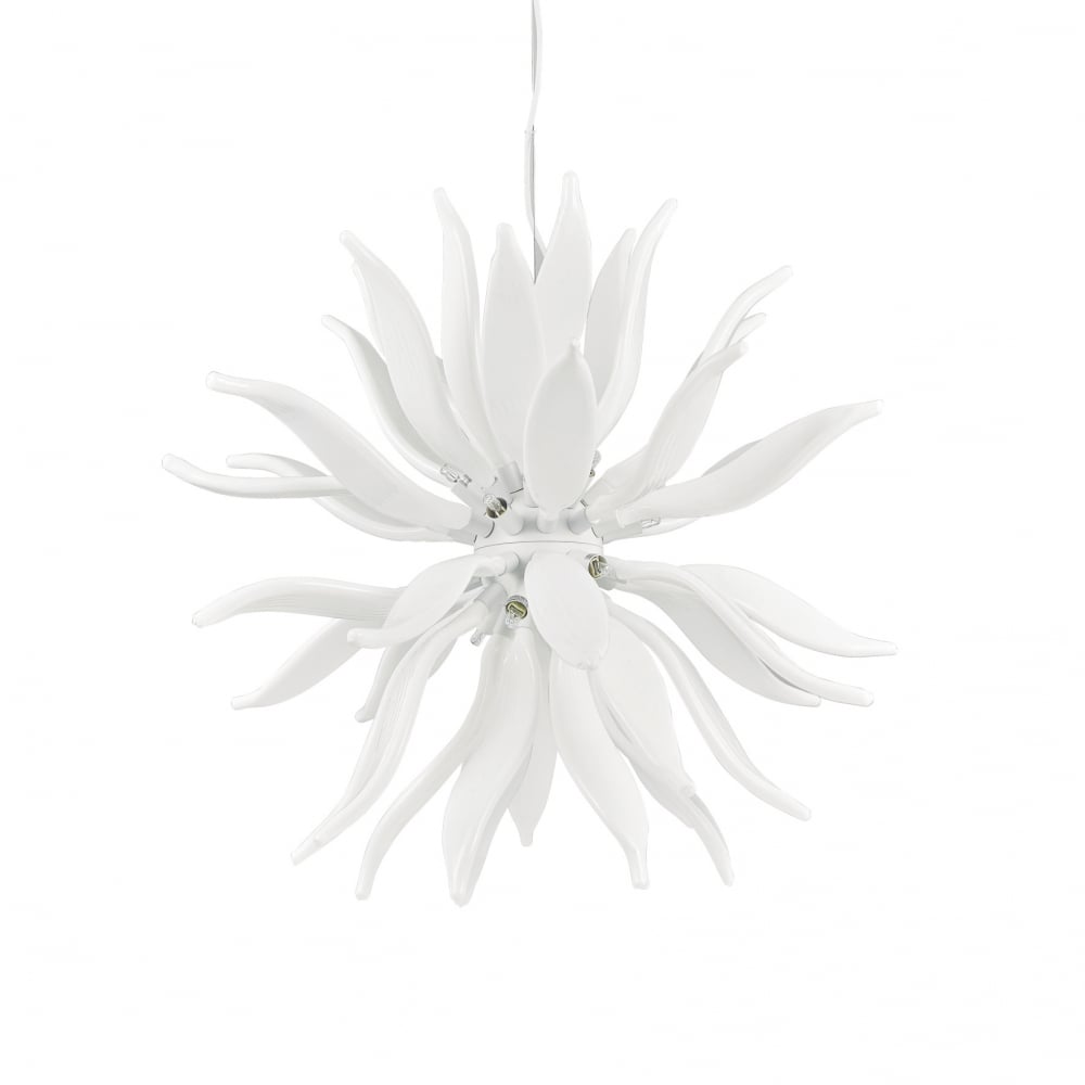 Modern Leaves Chandelier 12-Bulb Pendant Light - White