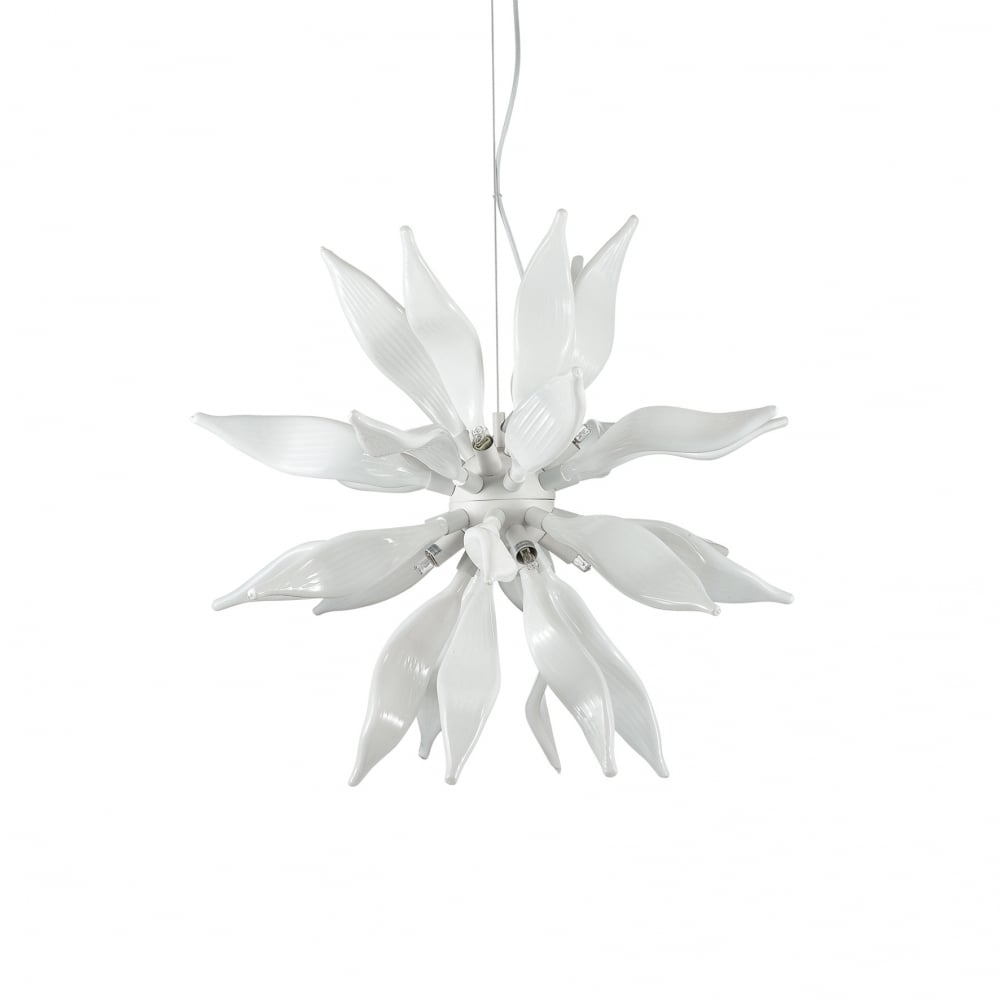 White Leaf Modern 8-Bulb Pendant Light