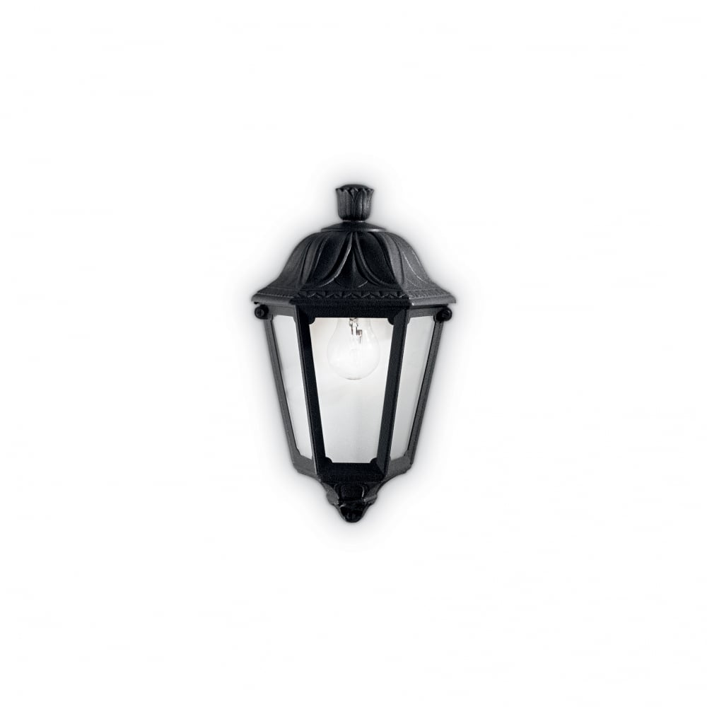 Anna Black Resin Rustic Outdoor Wall Light Lantern