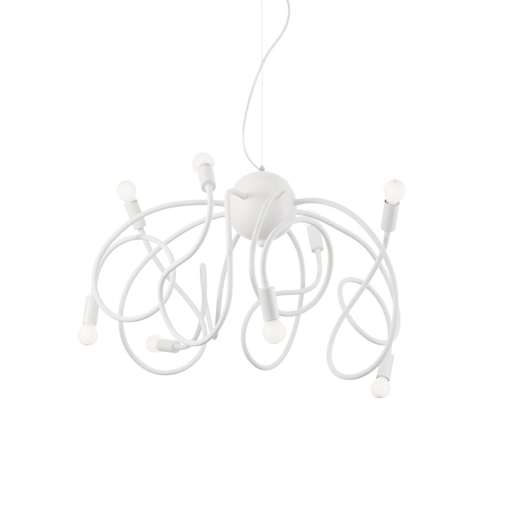 Modern Multiflex 8-Light Pendant in White