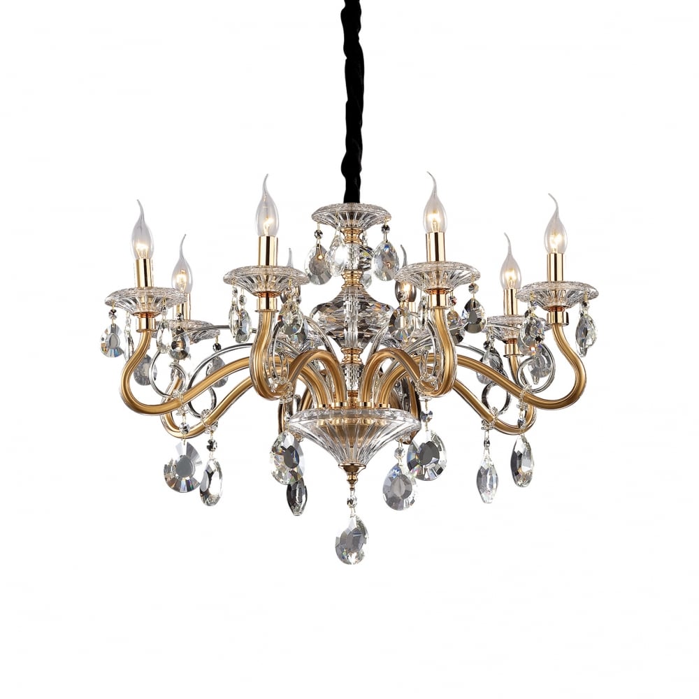 Negresco Vintage Gold 8-Light Pendant Chandelier