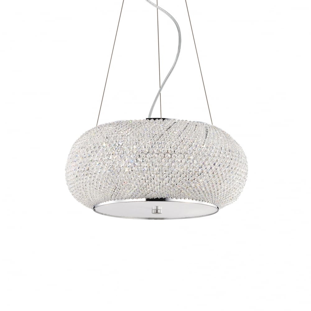Elegance 6-Light Chrome Pendant Chandelier