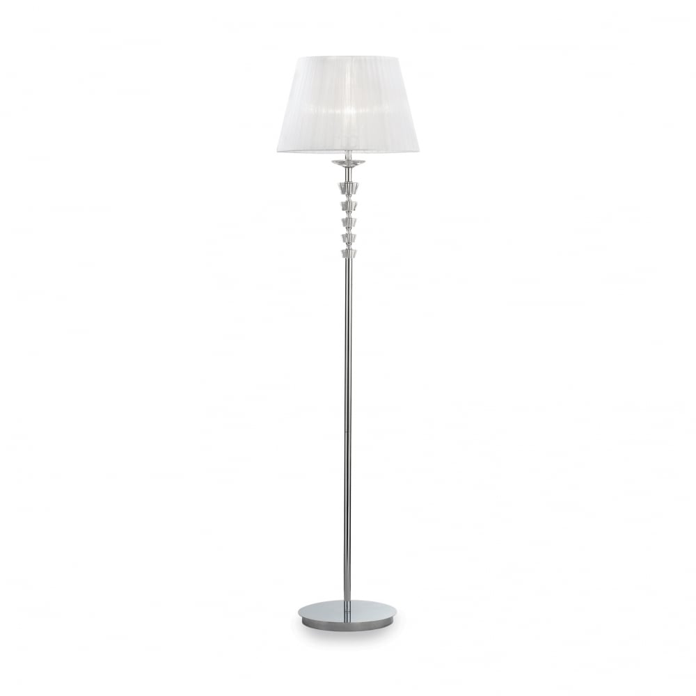 Elegant Pegaso Chrome Floor Lamp with Classic Shade