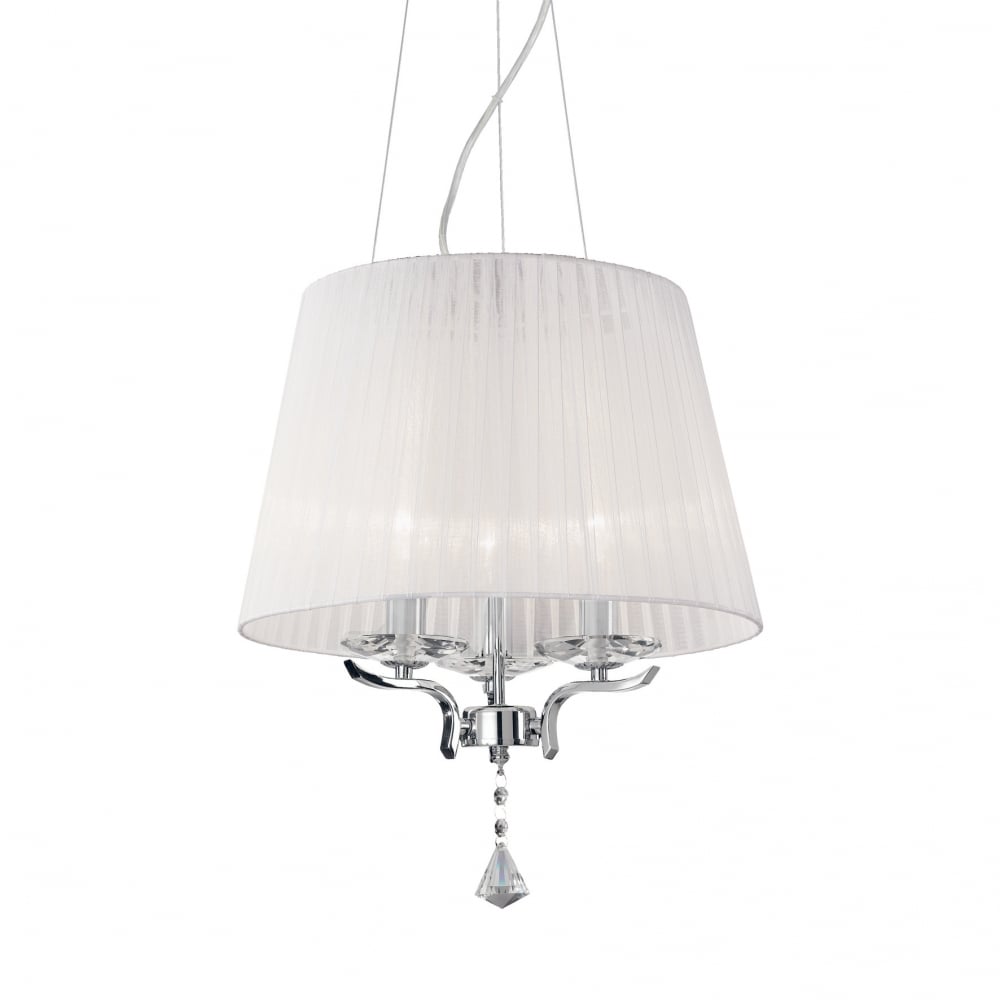 Pegaso Elegant Triple Drum Shade Chandelier in Chrome