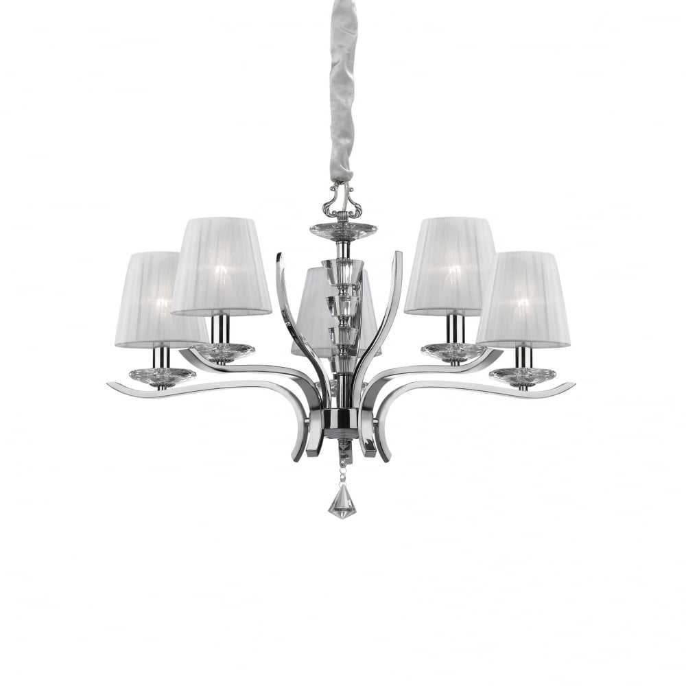 Pegaso 5-Light Chrome Candle Shade Chandelier