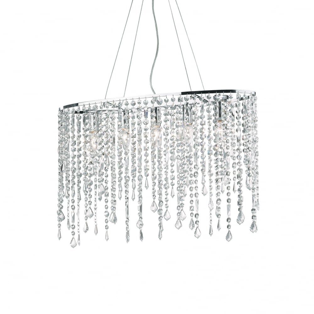 Luminous Crystal Cascade Modern 5 Light Pendant
