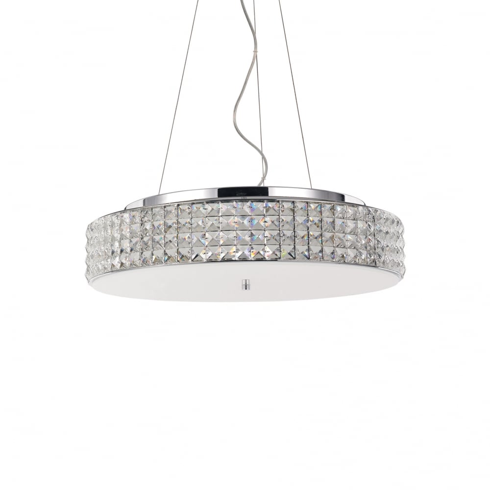 Elegant Roma 9-Light Pendant with Crystal and Glass Accents
