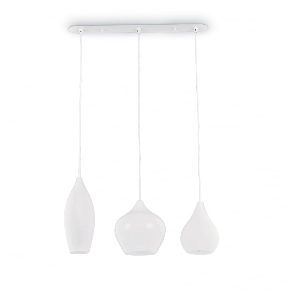 Modern Triple Pendant Light with White and Chrome Finish