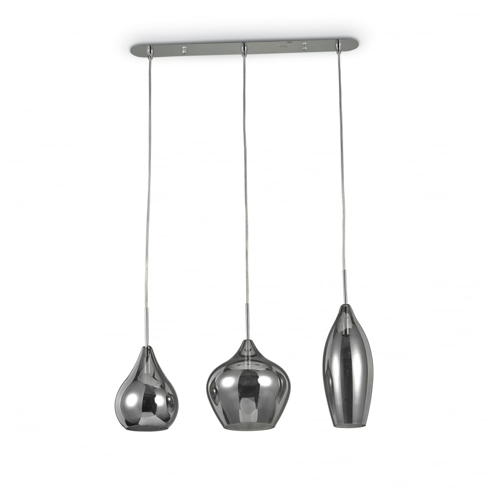 Elegant Triple Pendant Light in Chrome Finish
