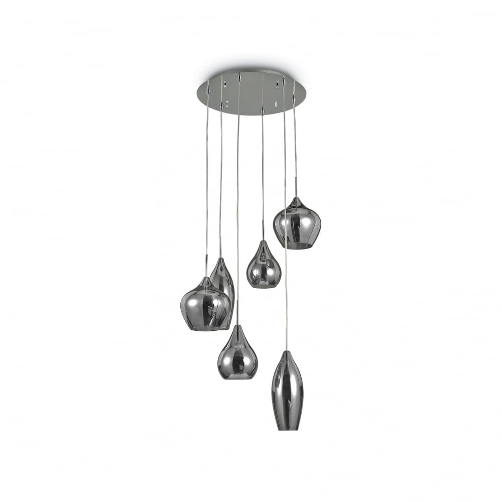 Smoke Glass Cascade Modern Pendant Light