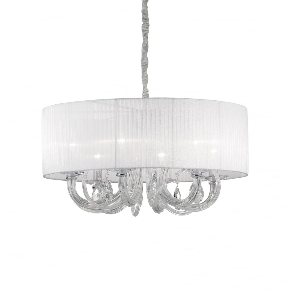 Elegant Swan Six-Light Pendant Chandelier
