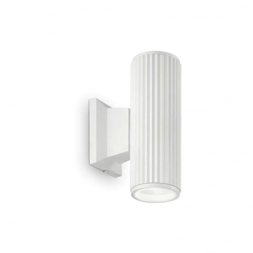 Modern White Wall-Mounted Outdoor Light Fixture, GU10 Bulb Compatible