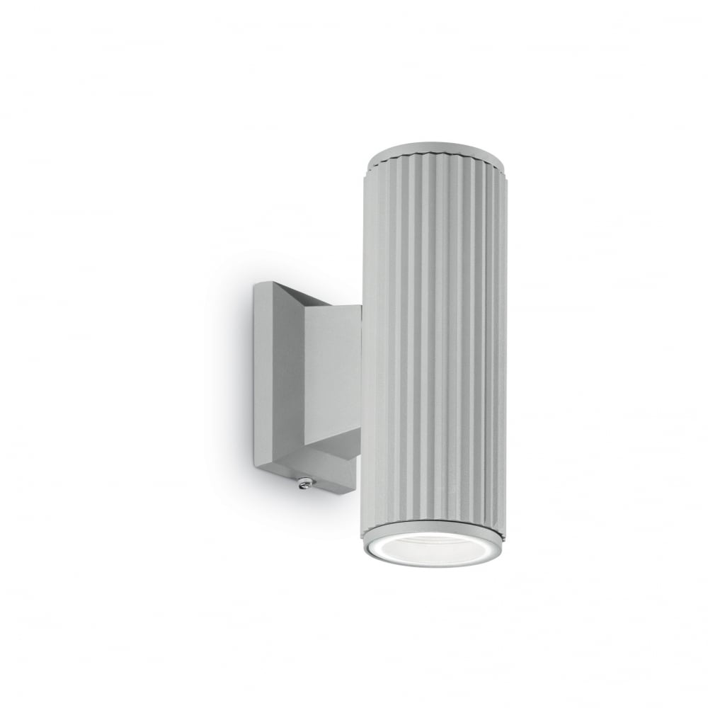 Contemporary Grey Porch Wall Light with Dual GU10 Tubes