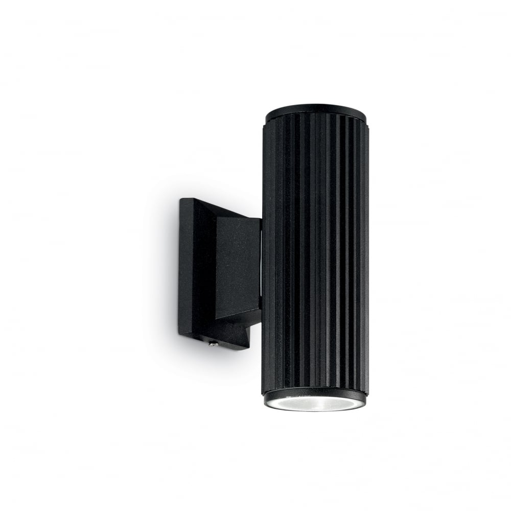 Sleek Black Wall-Mount Outdoor Light with Dual GU10 Illumination