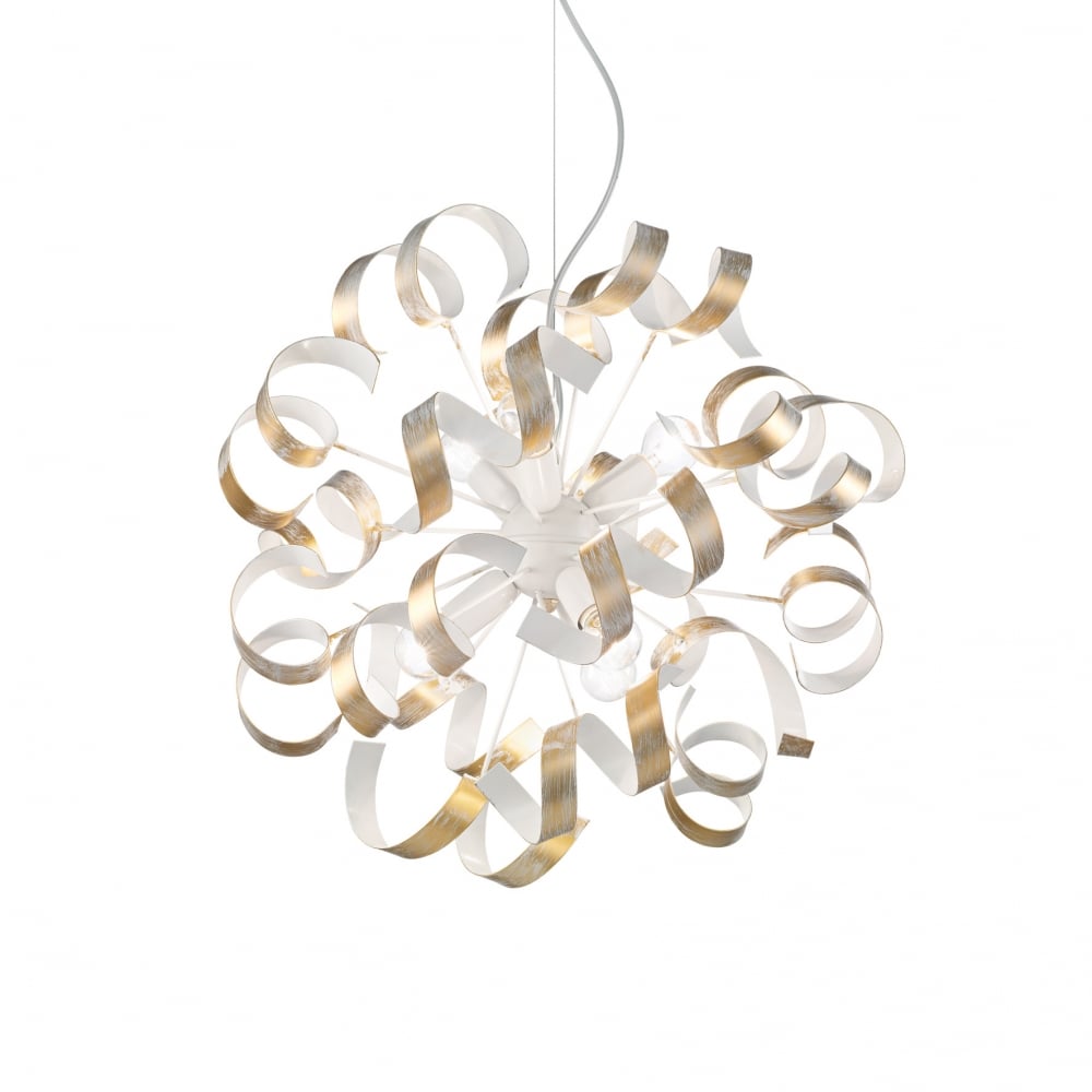 Golden Whirl Ribbon Globe Chandelier