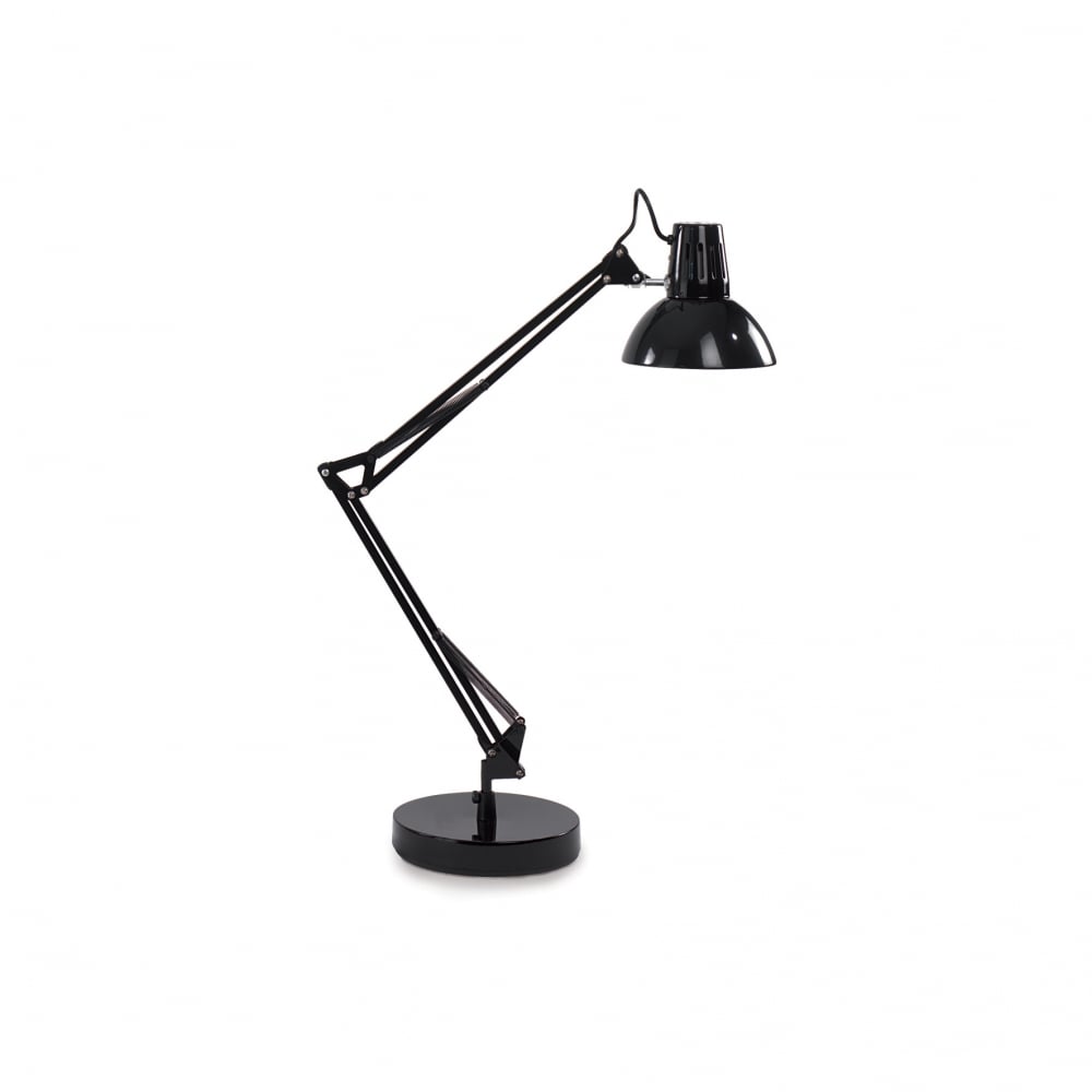 Modern Black Adjustable Desk Lamp in Pixar Style