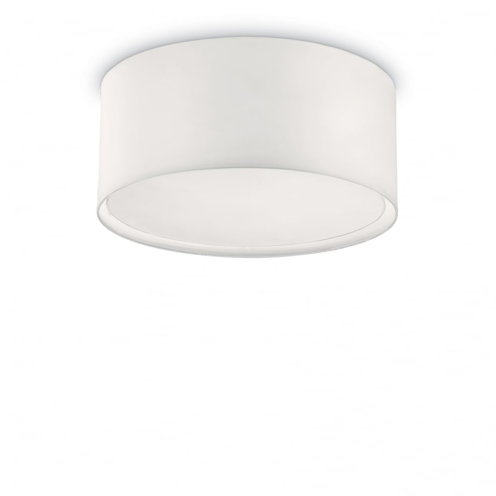 Modern White Drum Shade Chandelier with 5 Lights