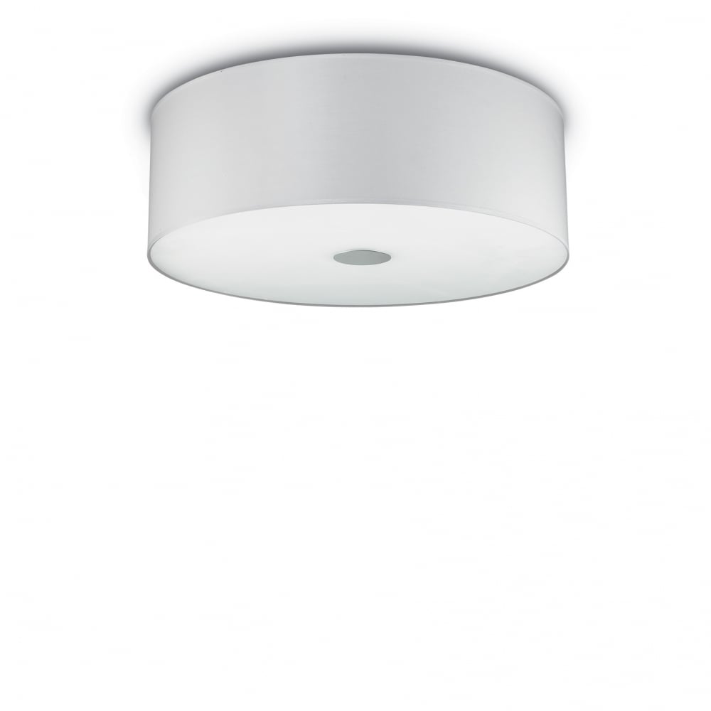 Modern White Drum Ceiling Light with Cylinder Shade