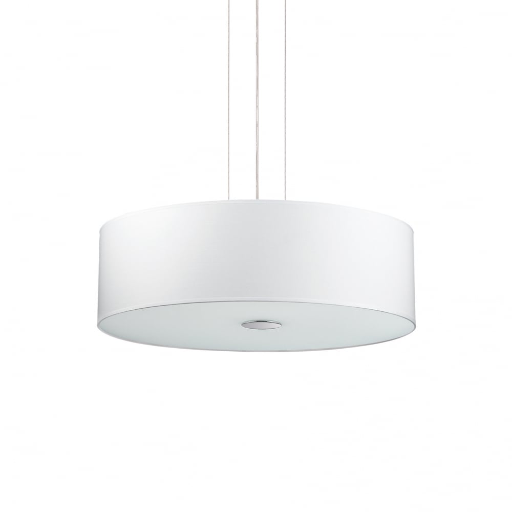 Modern White Drum Shade Pendant Light Fixture