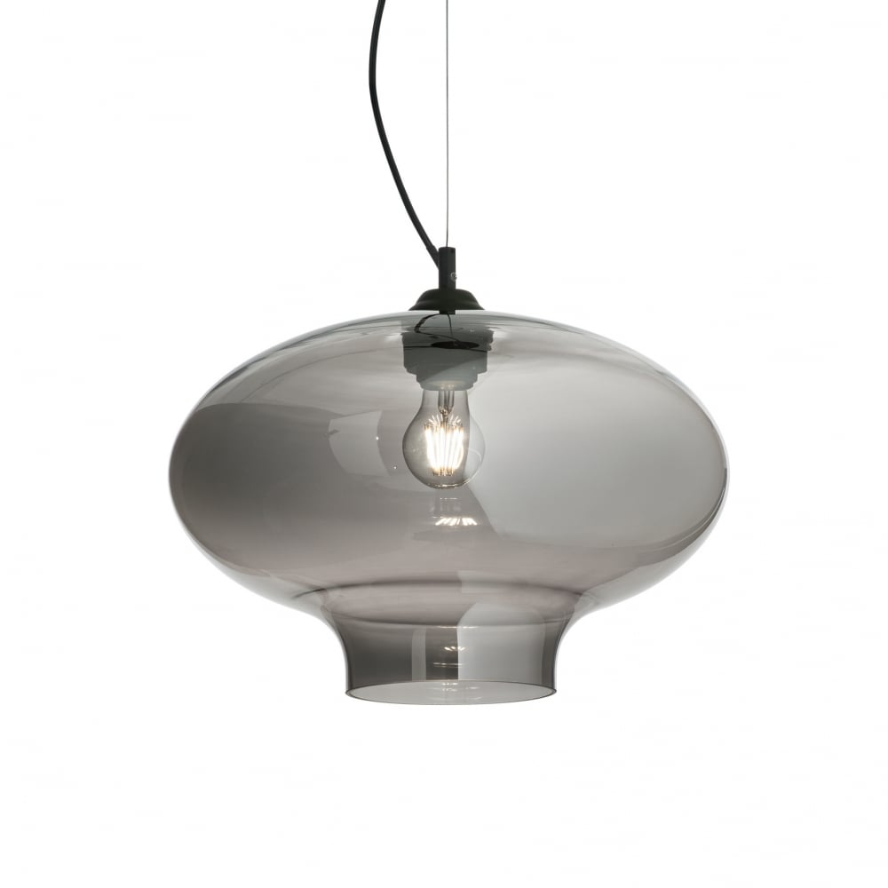 Elegant Bistro Pendant Light in Smoky Glass Finish
