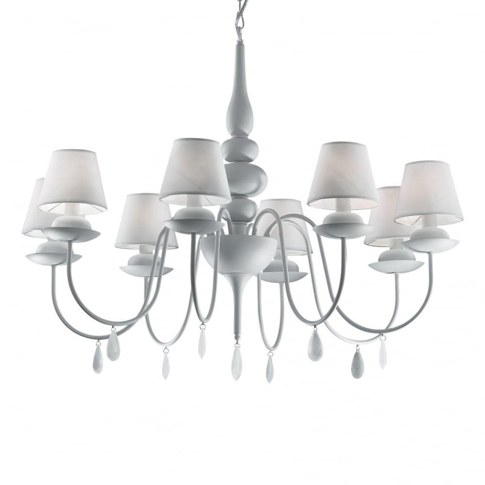 Elegant Blanche 8 Light Chandelier in Timeless White