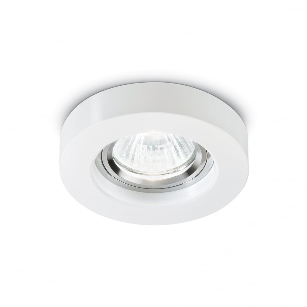 Sleek White Round Modern Recessed Spotlight - Blues Collection