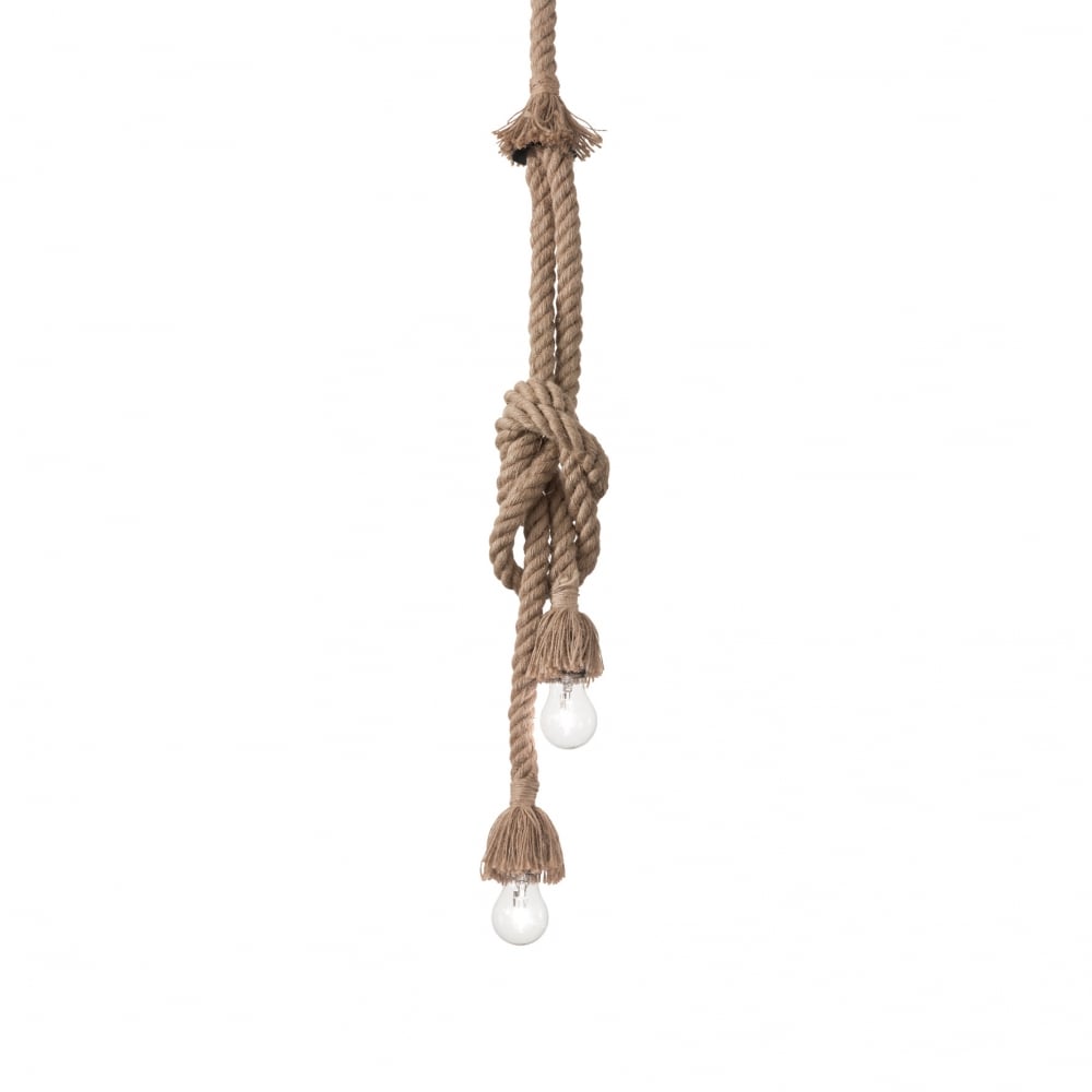Nautical Knot Dual Bulb Rope Pendant Light