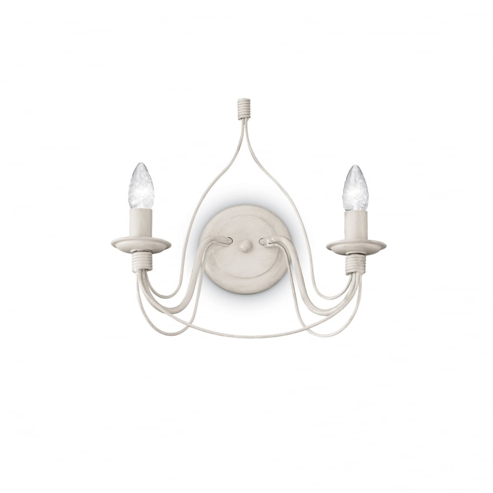 Elegant Corte Dual Sconce in Antique White
