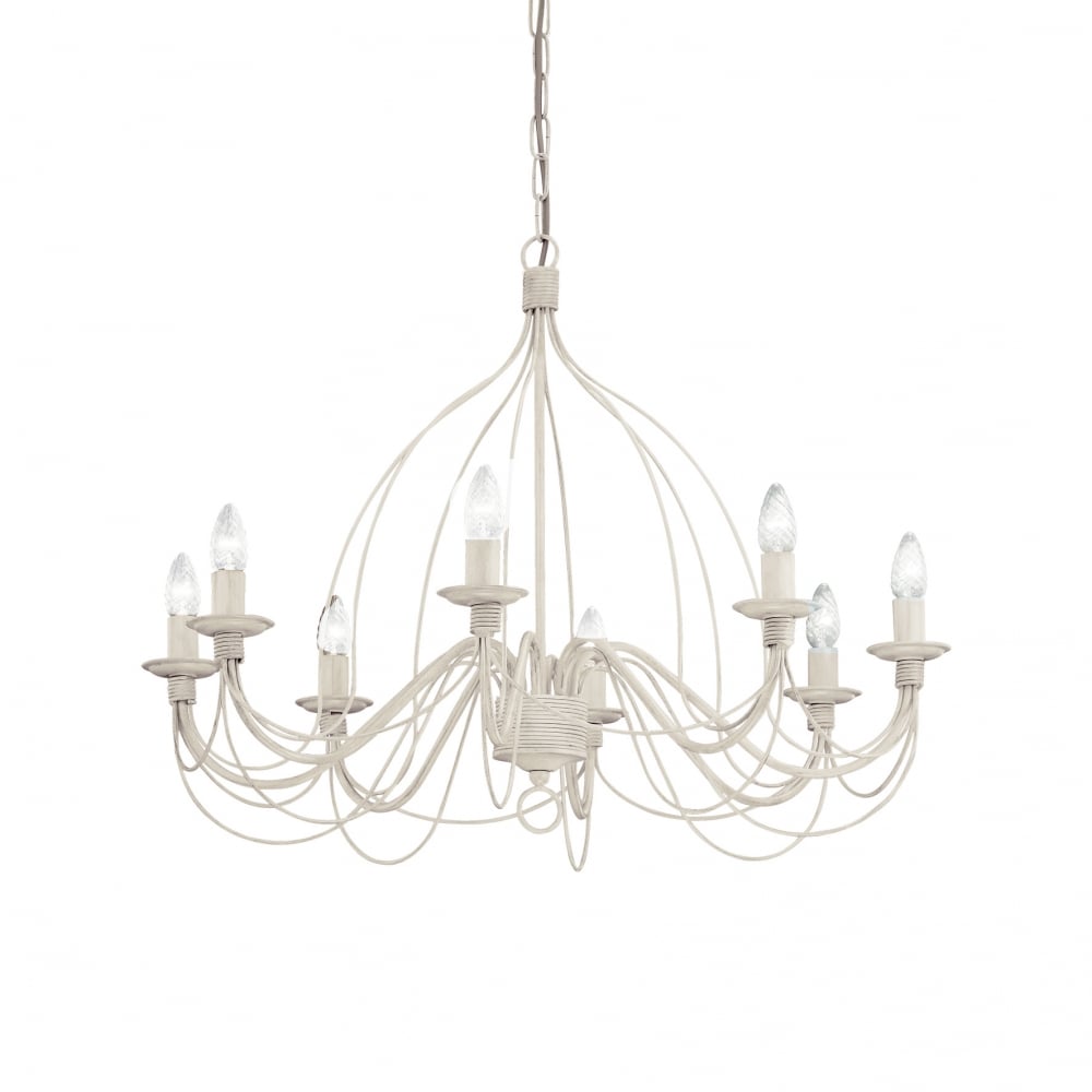 Classic Elegance: Corte 8-Light White Pendant Chandelier