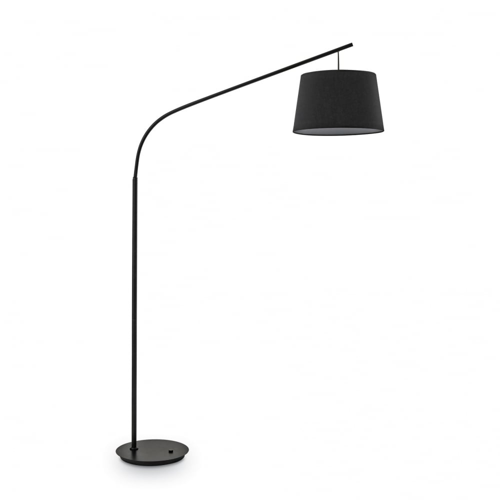 Sleek Elegance Tall Black Arc Floor Lamp with Modern Shade