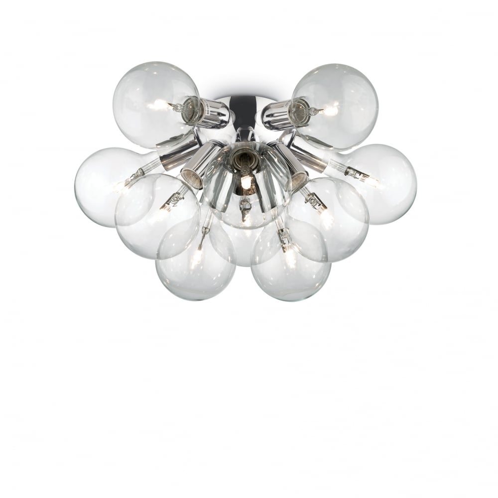 Dea Ballo 10-Light Chrome Modern Globe Ceiling Fixture