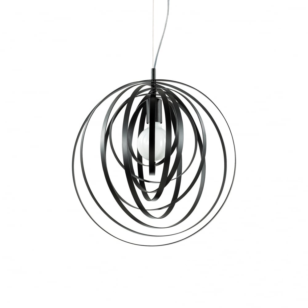 Modern Black Adjustable Pendant Light - Disco Globe Design
