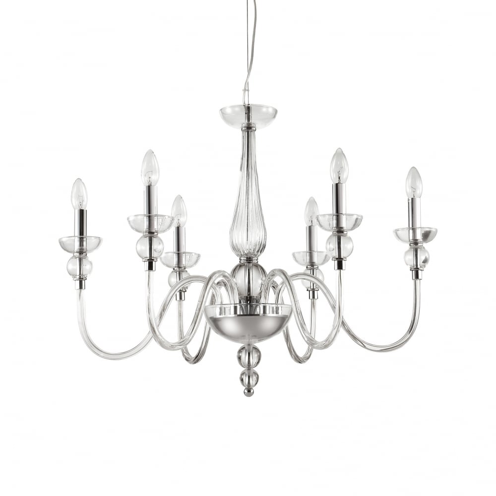 Classic Elegance 6-Arm Crystal Chandelier Light Fixture