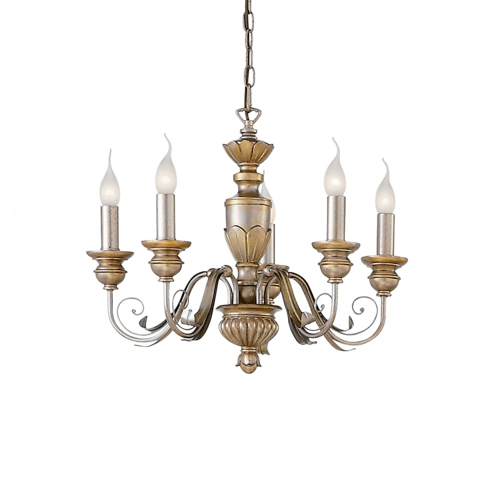 Dora Vintage 5-Arm Candle Chandelier with Elegant Ceiling Pendant Design