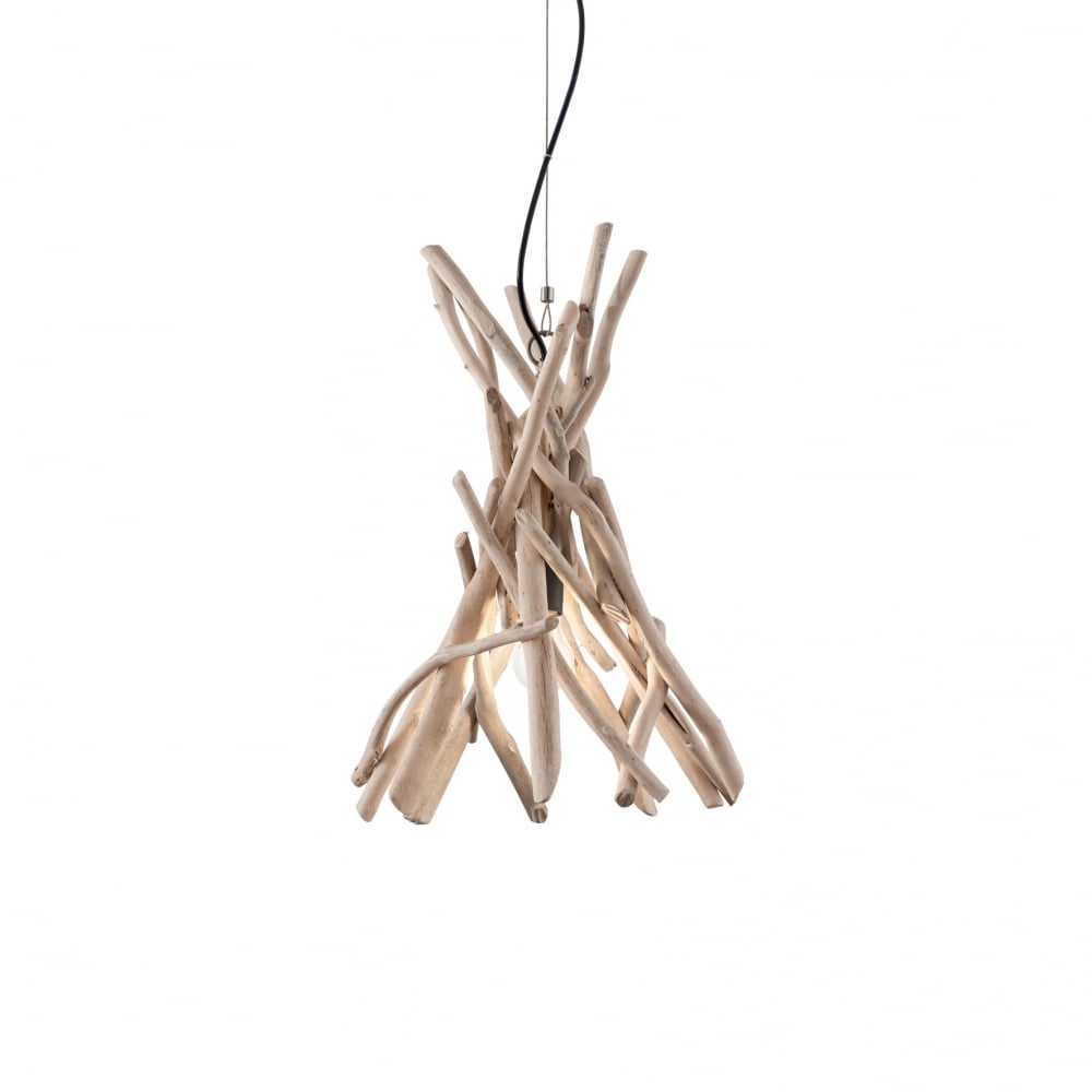 Rustic Driftwood Pendant Light - 1 Bulb Classic Design