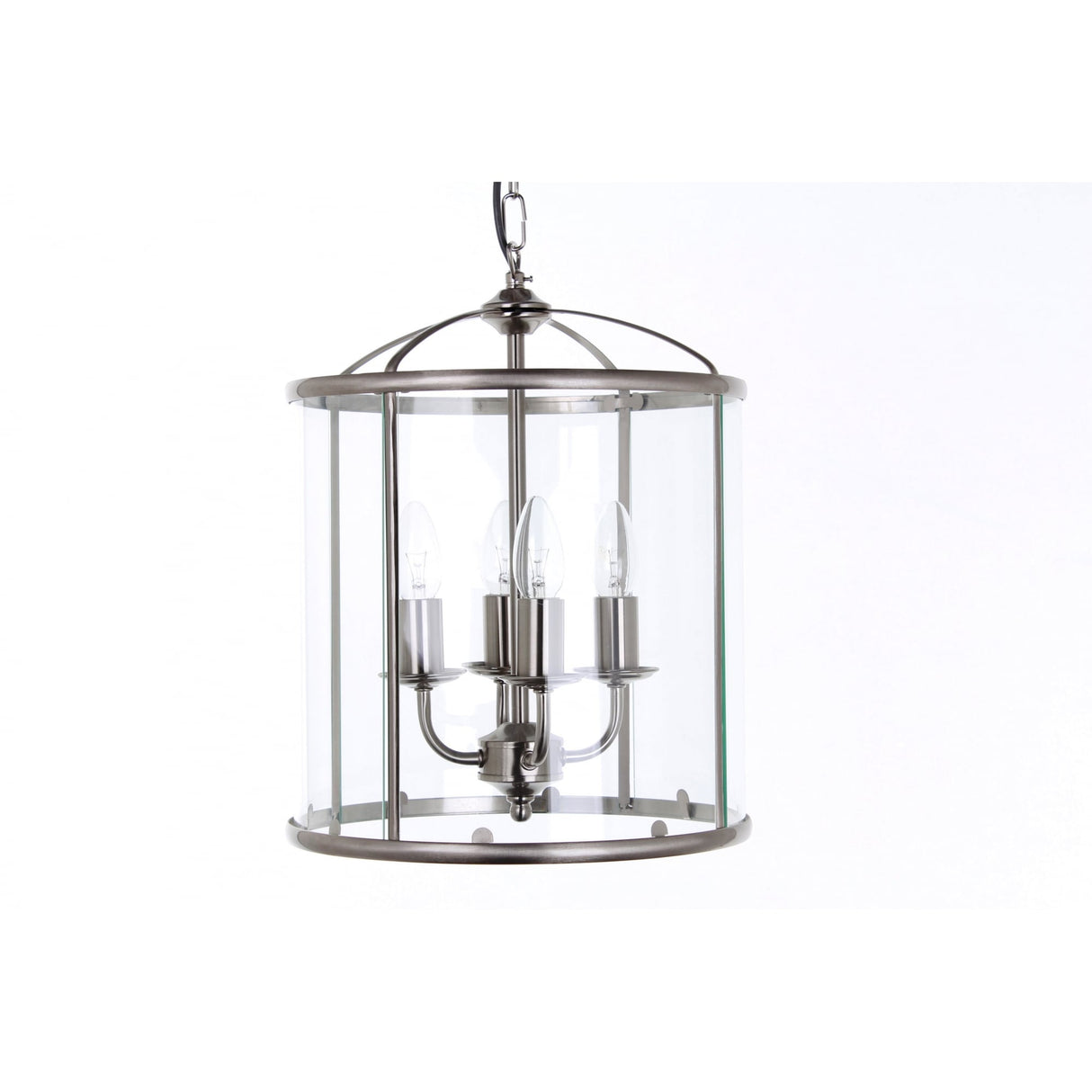 Orly Satin Nickel 4-Light Pendant Chandelier, 33cm