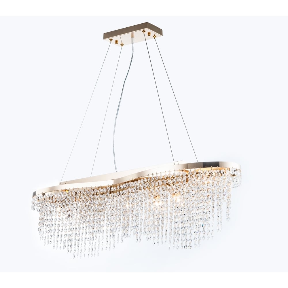 Radiant Gold Diamant Crystal Pendant Chandelier