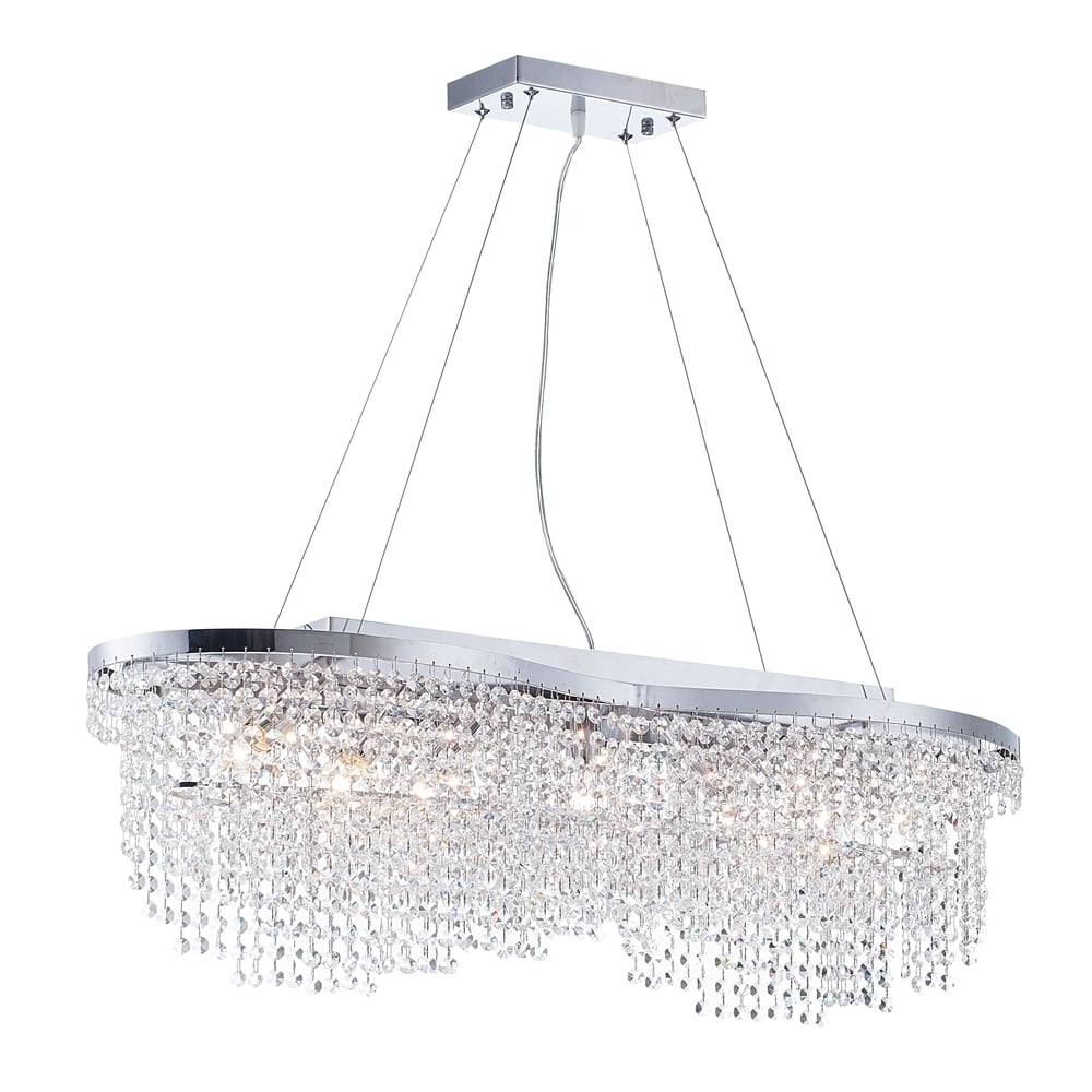 Radiant Diamant Crystal Pendant in Nickel Finish