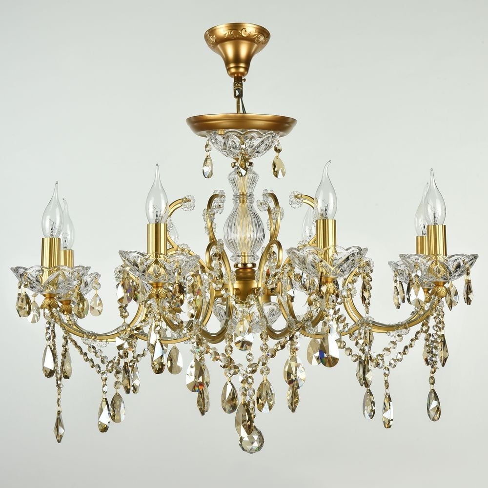 Sevilla Gold Diamant Crystal Chandelier 8-Light Elegance