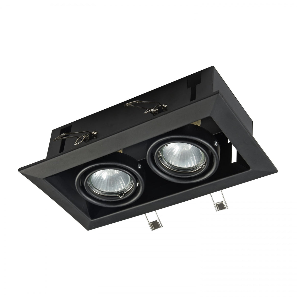 Sleek Black Twin GU10 Metal Downlight Fixture