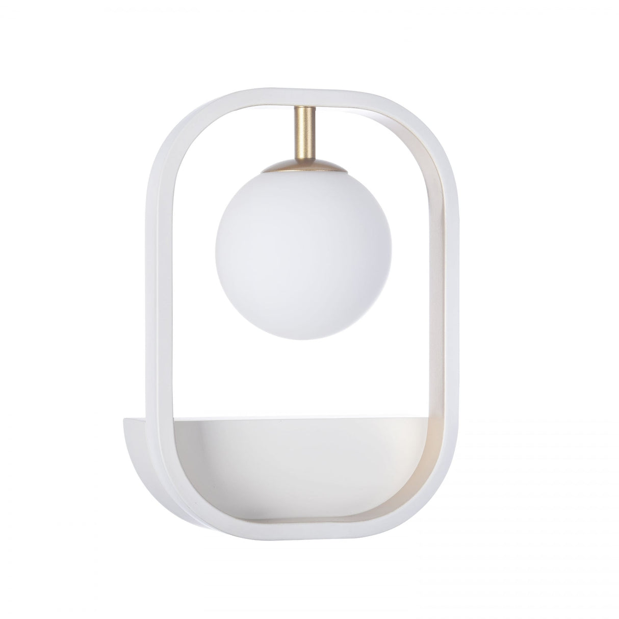 Sleek Avola White and Gold Contemporary Wall Sconce